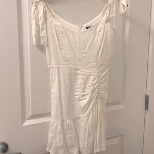 White Linen Tie-Strap Dress